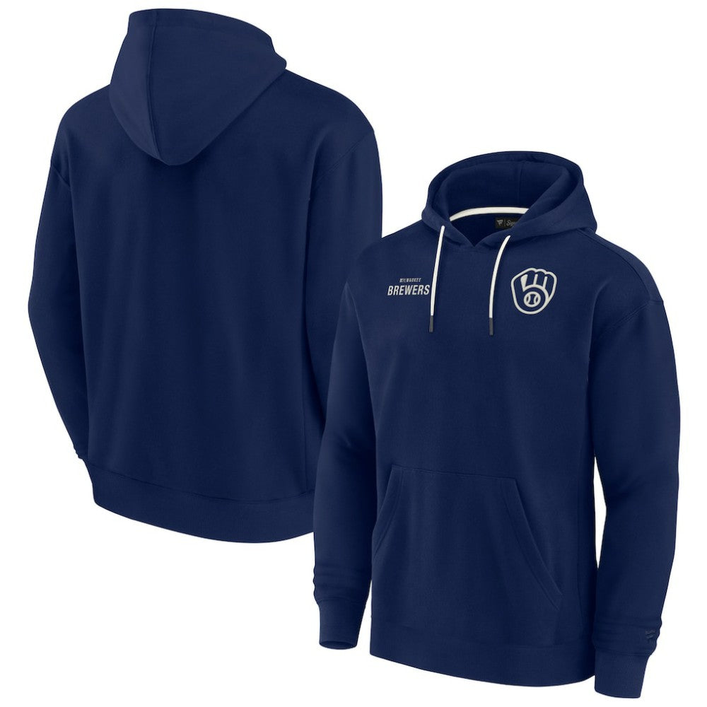 Milwaukee Brewers Fanatics Unisex Elements Super Soft Fleece Pullover Hoodie - Navy - Fanatics Online
