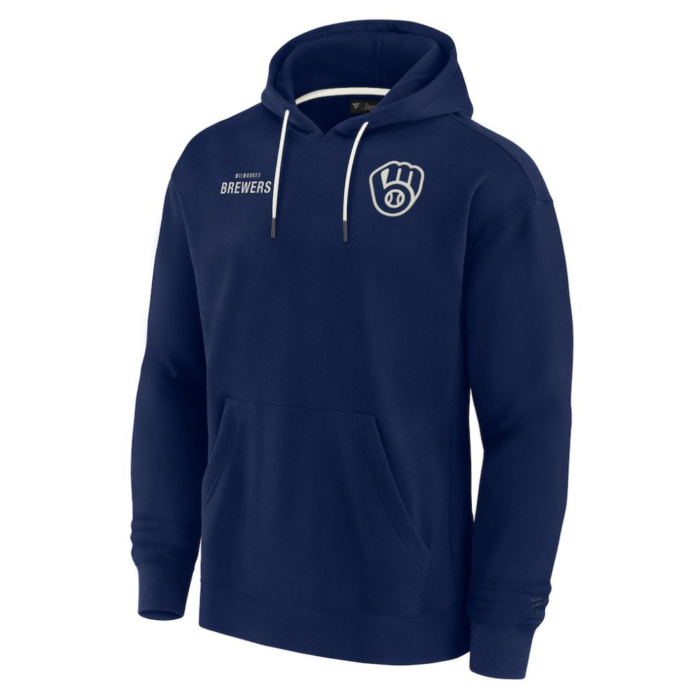Milwaukee Brewers Fanatics Unisex Elements Super Soft Fleece Pullover Hoodie - Navy - Fanatics Online