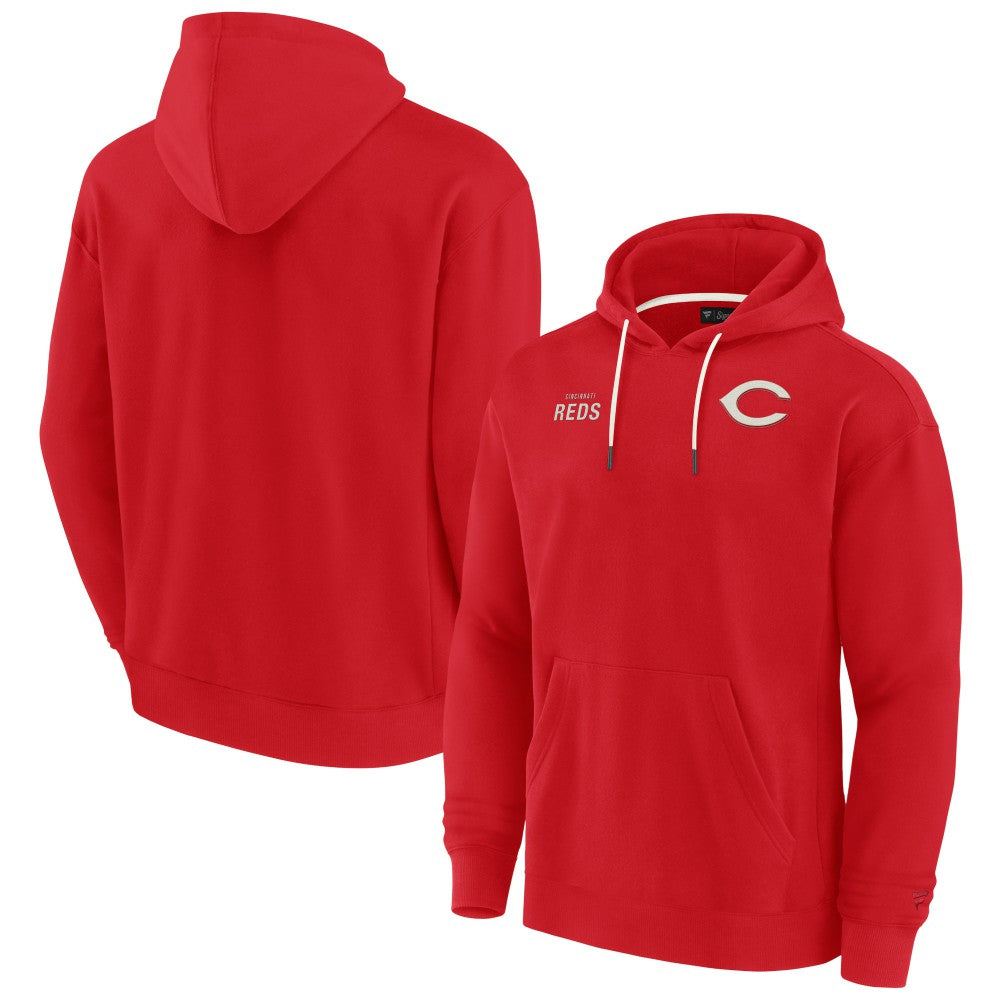 Cincinnati Reds Fanatics Unisex Elements Super Soft Fleece Pullover Hoodie - Red - Fanatics Lifestyle