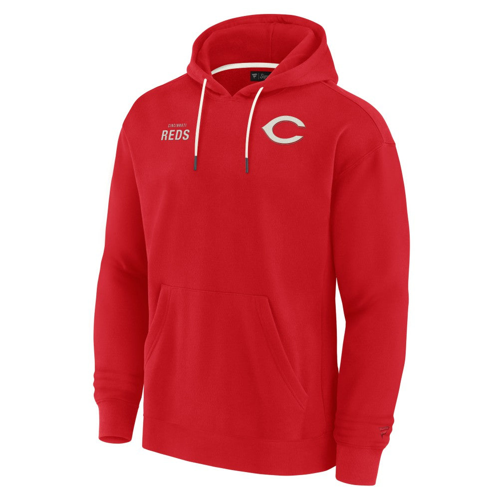 Cincinnati Reds Fanatics Unisex Elements Super Soft Fleece Pullover Hoodie - Red - Fanatics Lifestyle