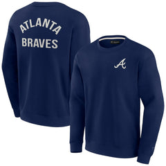 Atlanta Braves Fanatics Unisex Super Soft Pullover Crew Sweatshirt - Navy - Fanatics Online