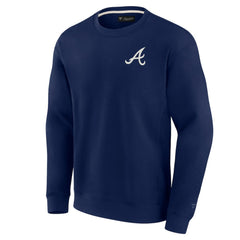 Atlanta Braves Fanatics Unisex Super Soft Pullover Crew Sweatshirt - Navy - Fanatics Online