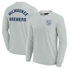 Milwaukee Brewers Fanatics Unisex Elements Super Soft Long Sleeve T-Shirt - Gray - Fanatics Sale