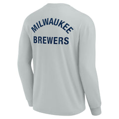 Milwaukee Brewers Fanatics Unisex Elements Super Soft Long Sleeve T-Shirt - Gray - Fanatics Sale