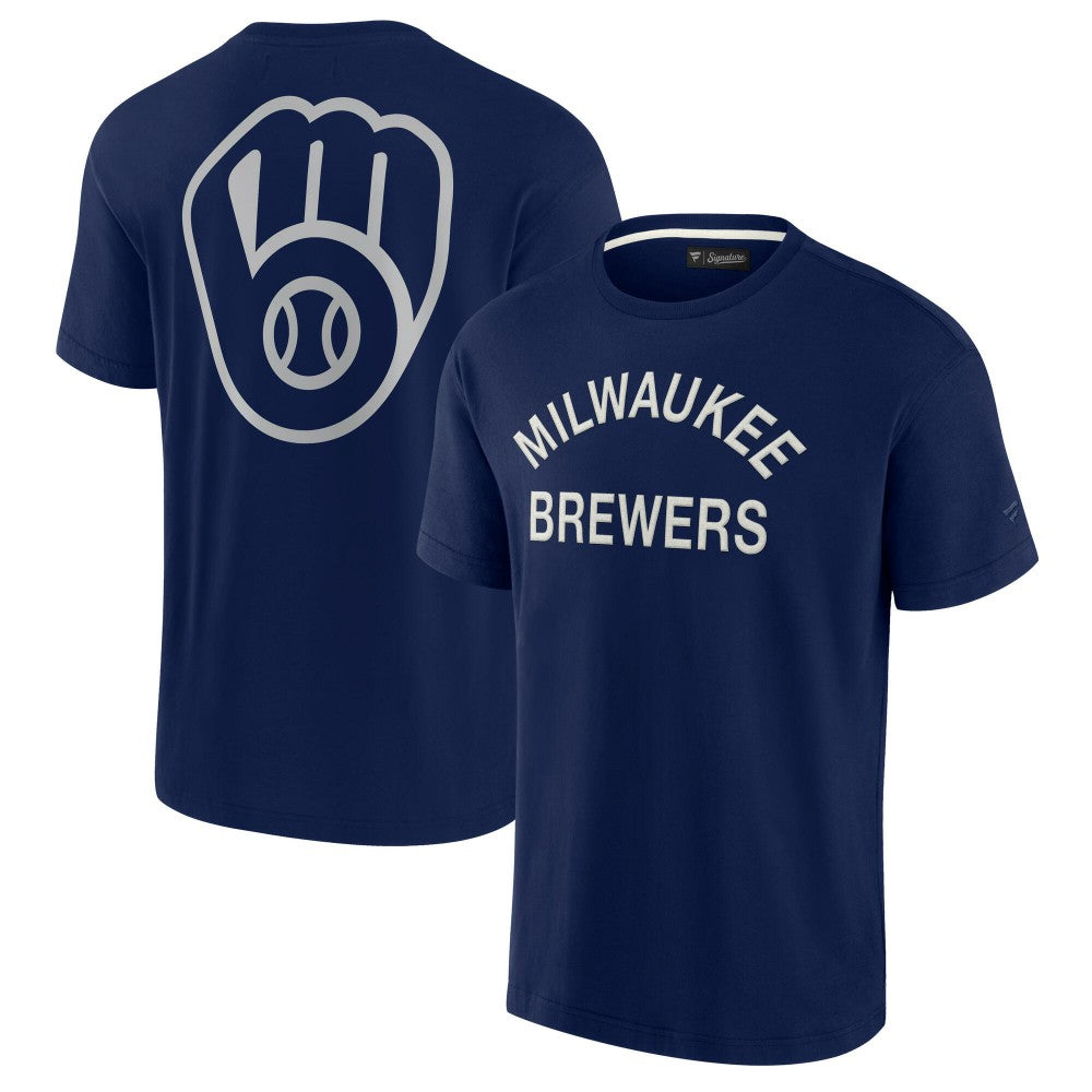 Milwaukee Brewers Fanatics Unisex Elements Super Soft Short Sleeve T-Shirt - Navy - Fanatics Sale