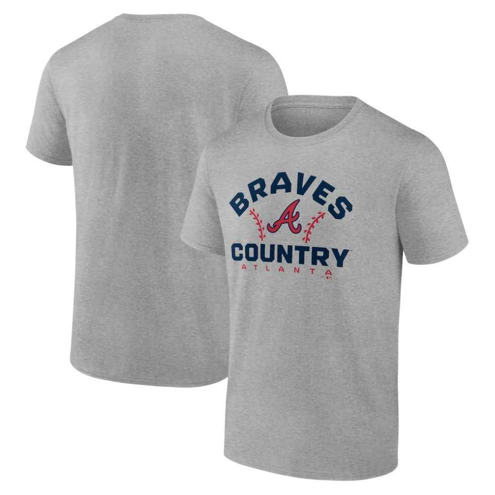 Atlanta Braves Team Go For Two T-Shirt - Heather Gray - MLB Sale