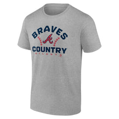 Atlanta Braves Team Go For Two T-Shirt - Heather Gray - MLB Sale