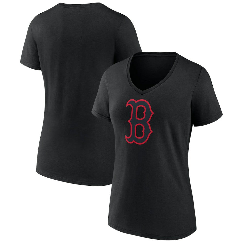 Boston Red Sox Women's Rough Diamond V-Neck T-Shirt - Black - MLB Discount