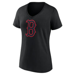 Boston Red Sox Women's Rough Diamond V-Neck T-Shirt - Black - MLB Discount