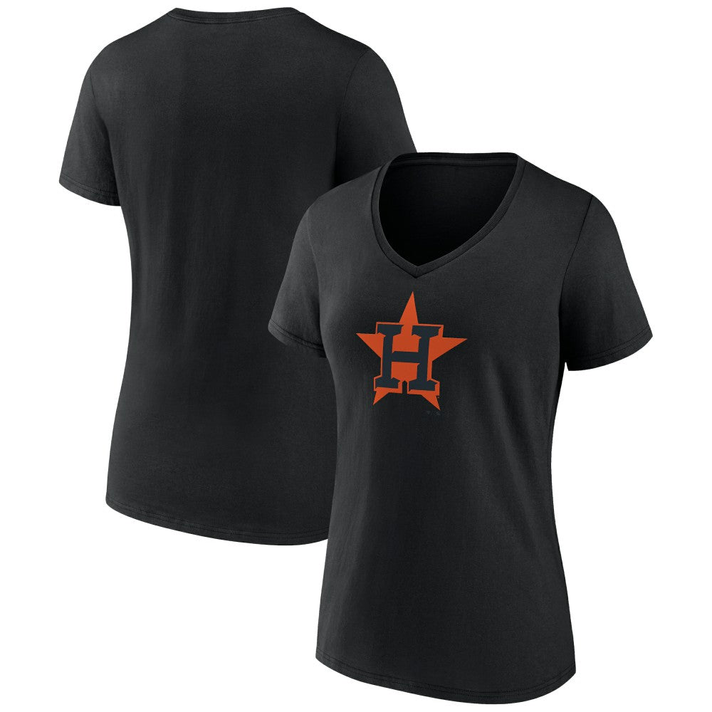 Houston Astros Women's Rough Diamond V-Neck T-Shirt - Black - MLB Sale