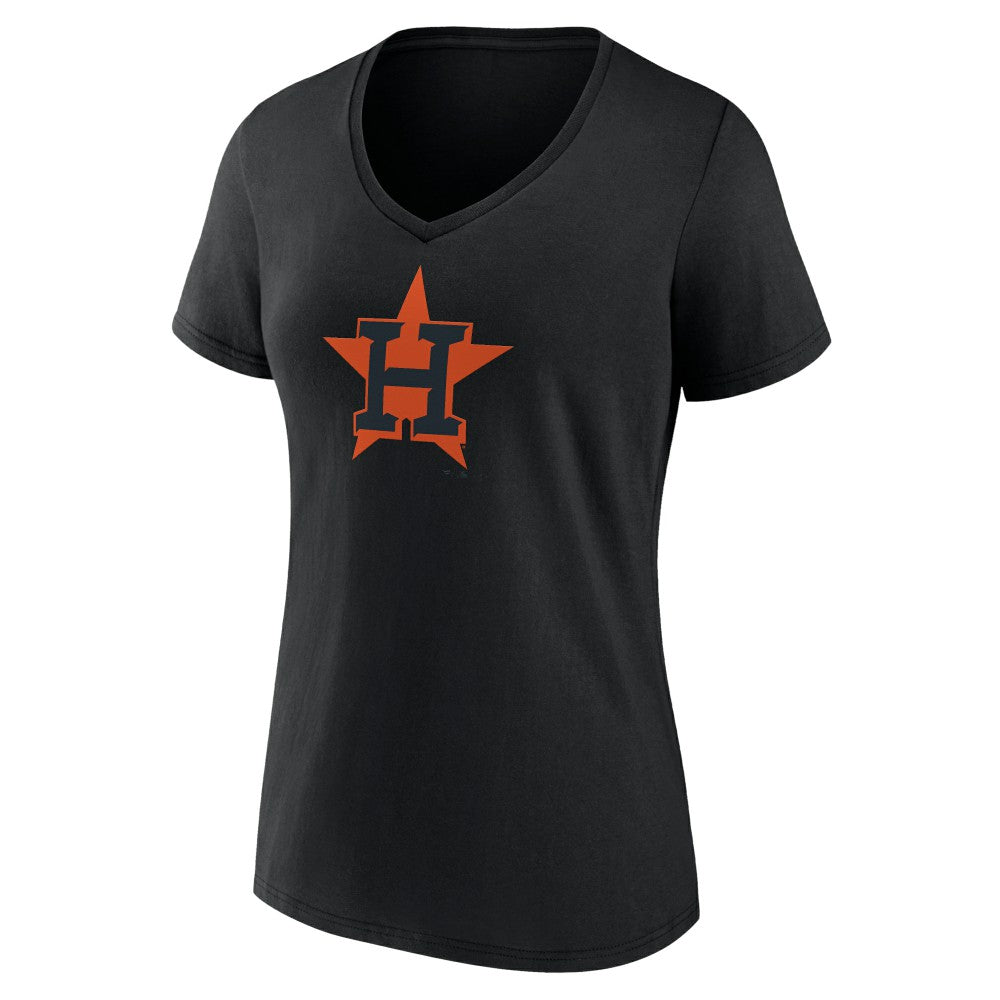 Houston Astros Women's Rough Diamond V-Neck T-Shirt - Black - MLB Sale