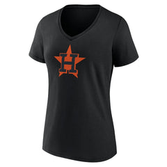 Houston Astros Women's Rough Diamond V-Neck T-Shirt - Black - MLB Sale