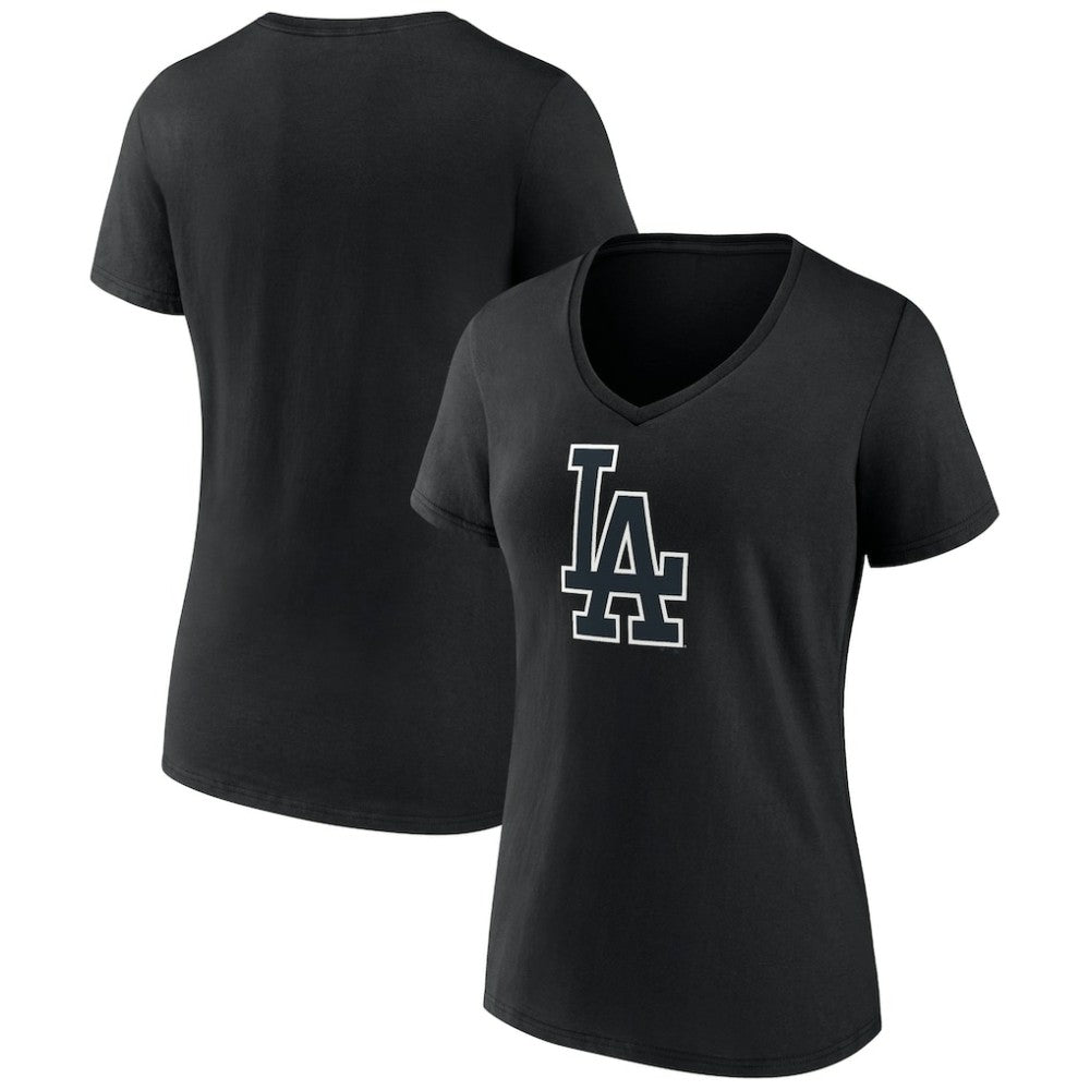 Los Angeles Dodgers Women's Rough Diamond V-Neck T-Shirt - Black - MLB on Sale