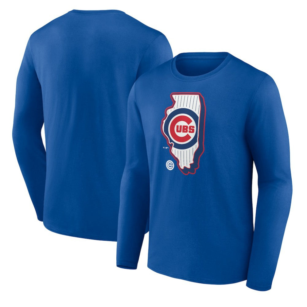 Chicago Cubs Paint the Black Long Sleeve T-Shirt - Royal - MLB on Sale