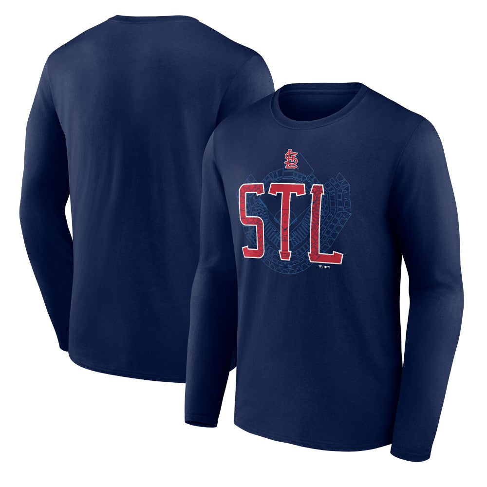 St. Louis Cardinals Paint the Black Long Sleeve T-Shirt - Navy - MLB Lifestyle