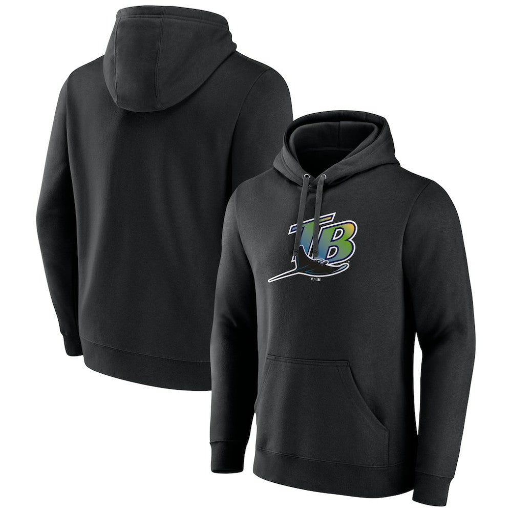 Tampa Bay Rays Cooperstown Collection Pullover Hoodie - Black - MLB Discount