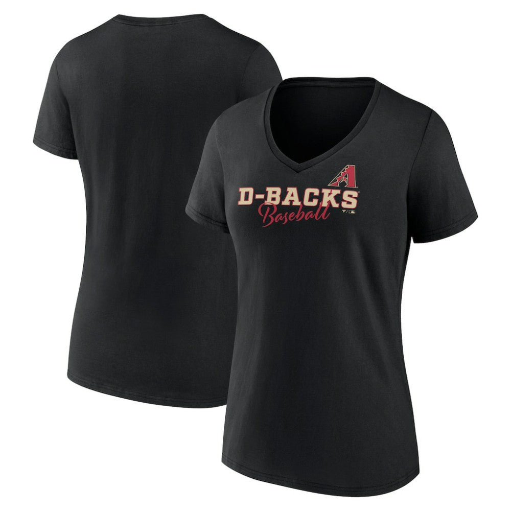 Arizona Diamondbacks Women's Back In Business V-Neck T-Shirt - Black - MLB Discount