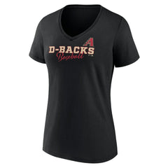 Arizona Diamondbacks Women's Back In Business V-Neck T-Shirt - Black - MLB Discount