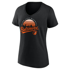 Baltimore Orioles Women's One Champion V-Neck T-Shirt - Black - MLB Discount