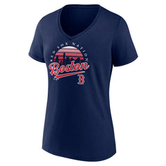 Boston Red Sox Women's One Champion V-Neck T-Shirt - Navy - MLB Sale