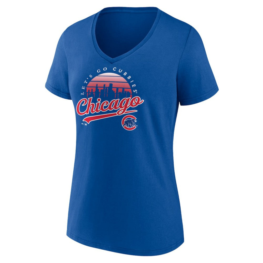 Chicago Cubs Women's One Champion V-Neck T-Shirt - Royal - MLB Lifestyle