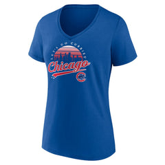 Chicago Cubs Women's One Champion V-Neck T-Shirt - Royal - MLB Lifestyle
