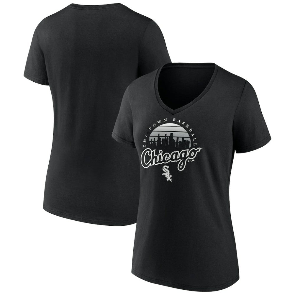 Chicago White Sox Women's One Champion V-Neck T-Shirt - Black - MLB Sale