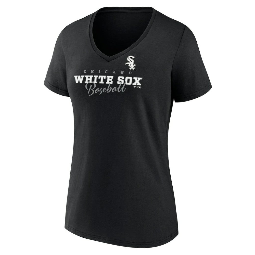 Chicago White Sox Women's Back In Business V-Neck T-Shirt - Black - MLB Sale