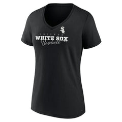 Chicago White Sox Women's Back In Business V-Neck T-Shirt - Black - MLB Sale