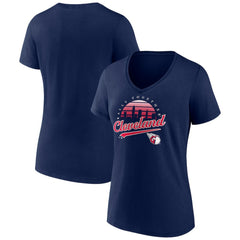 Cleveland Guardians Women's One Champion V-Neck T-Shirt - Navy - MLB Lifestyle