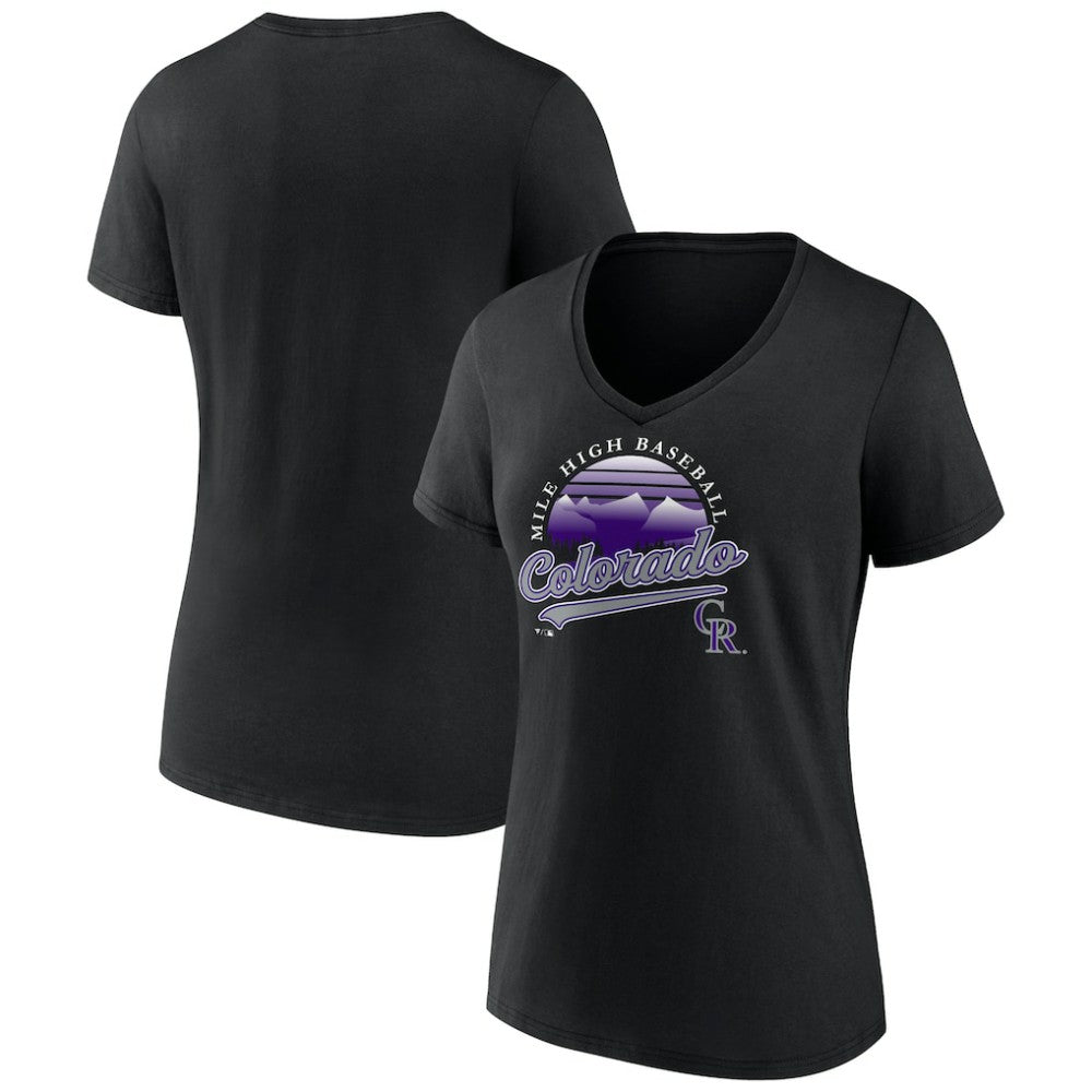 Colorado Rockies Women's One Champion V-Neck T-Shirt - Black - MLB Online
