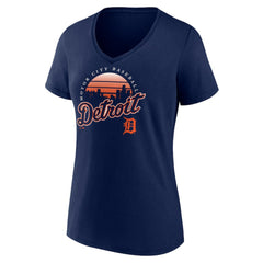 Detroit Tigers Women's One Champion V-Neck T-Shirt - Navy - MLB Sale