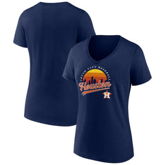 Houston Astros Women's One Champion V-Neck T-Shirt - Navy - MLB Sale