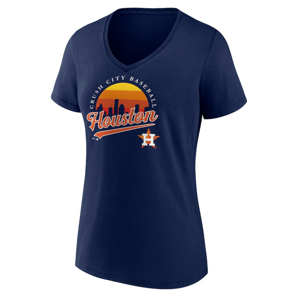 Houston Astros Women's One Champion V-Neck T-Shirt - Navy - MLB Sale