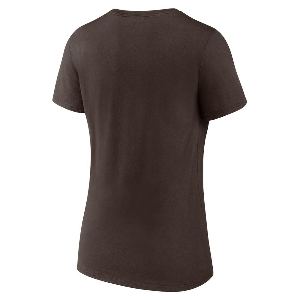 San Diego Padres Women's One Champion V-Neck T-Shirt - Brown - MLB Lifestyle