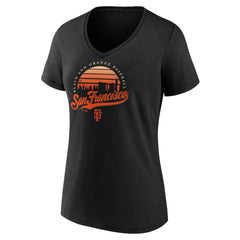 San Francisco Giants Women's One Champion V-Neck T-Shirt - Black - MLB Discount