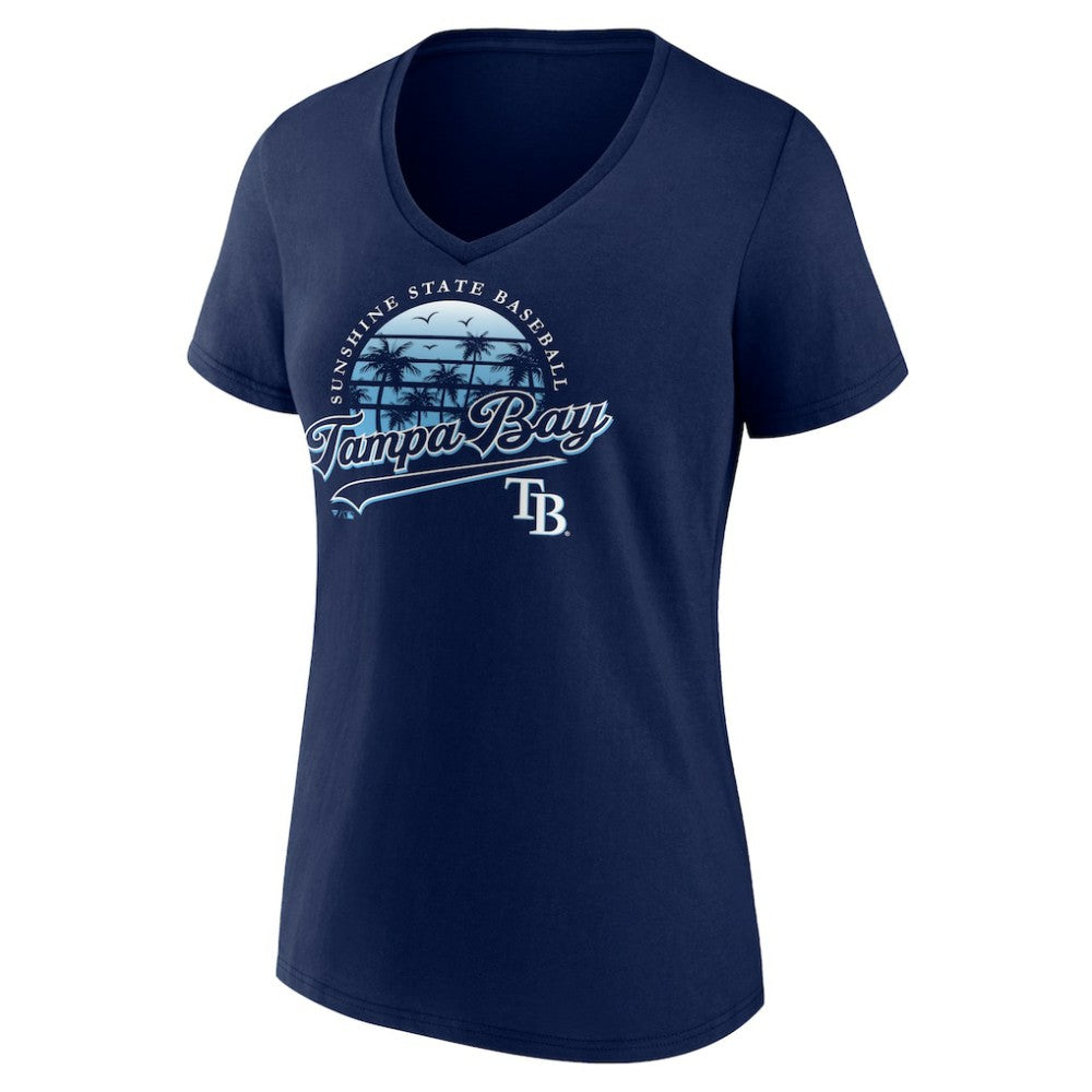Tampa Bay Rays Women's One Champion V-Neck T-Shirt - Navy - MLB on Sale