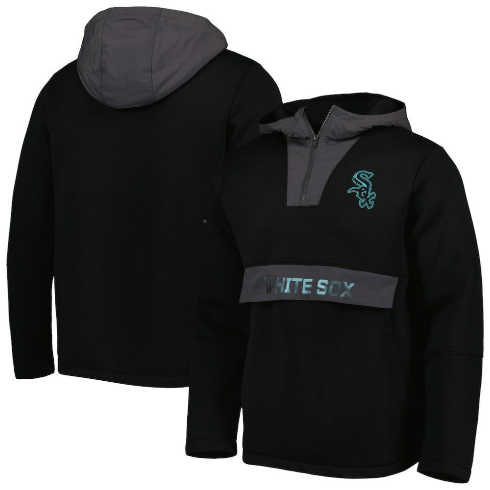 Chicago White Sox Levelwear Ruckus Quarter-Zip Hoodie - Black - MLB Discount