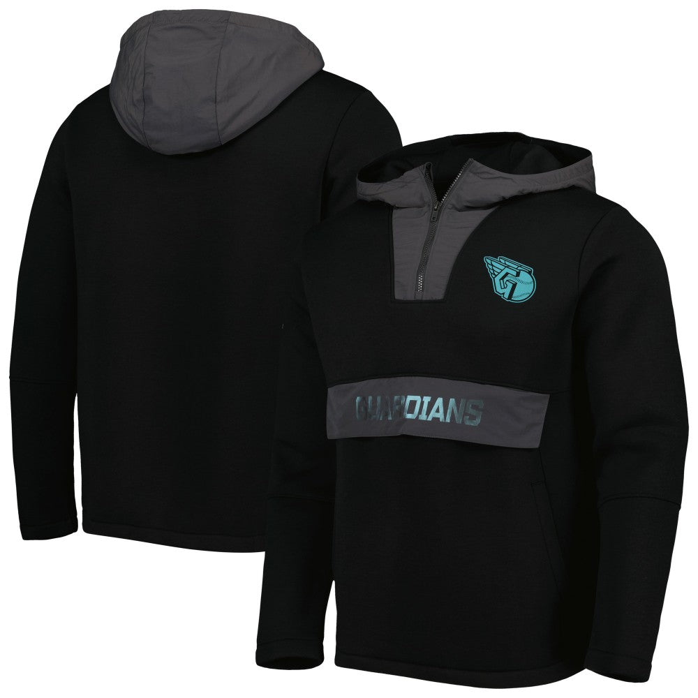 Cleveland Guardians Levelwear Ruckus Quarter-Zip Hoodie - Black - MLB Sale