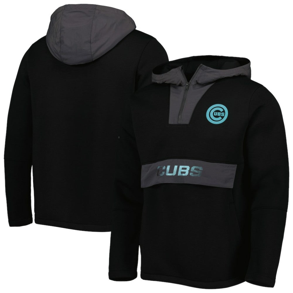 Chicago Cubs Levelwear Ruckus Quarter-Zip Hoodie - Black - MLB Lifestyle