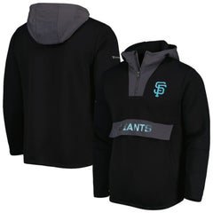 San Francisco Giants Levelwear Ruckus Quarter-Zip Hoodie - Black - MLB Discount