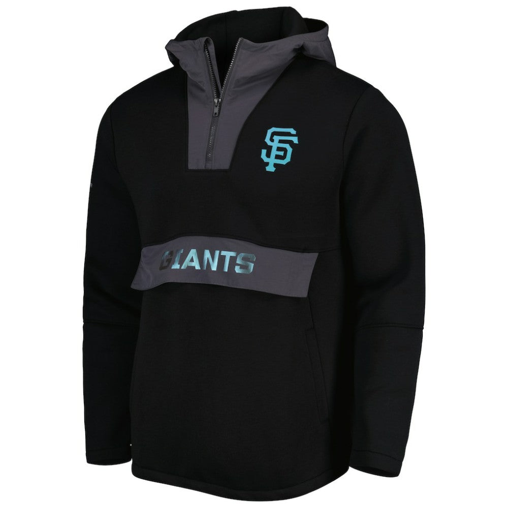 San Francisco Giants Levelwear Ruckus Quarter-Zip Hoodie - Black - MLB Discount