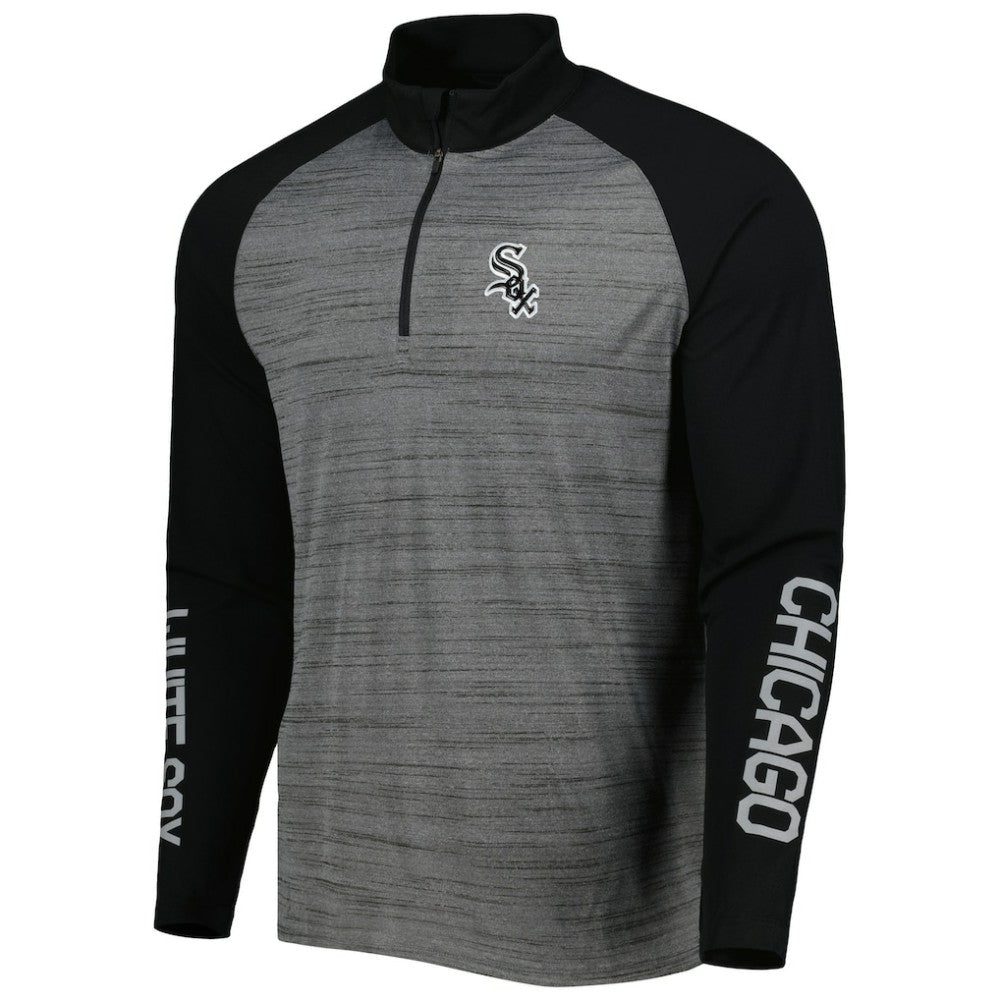 Chicago White Sox Levelwear Vandal Raglan Quarter-Zip Top - Heather Gray - MLB Lifestyle