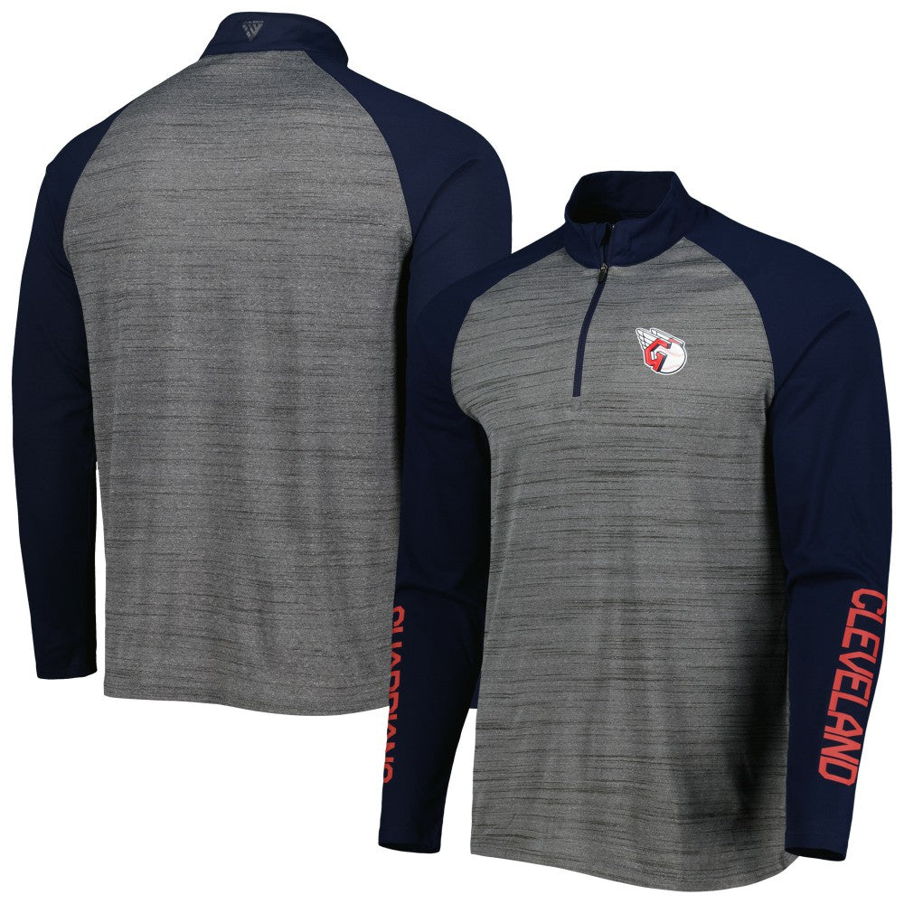 Cleveland Guardians Levelwear Vandal Raglan Quarter-Zip Top - Heather Gray - MLB on Sale