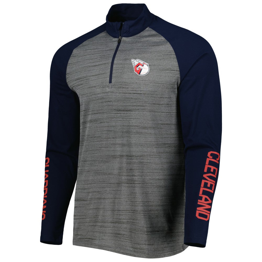 Cleveland Guardians Levelwear Vandal Raglan Quarter-Zip Top - Heather Gray - MLB on Sale