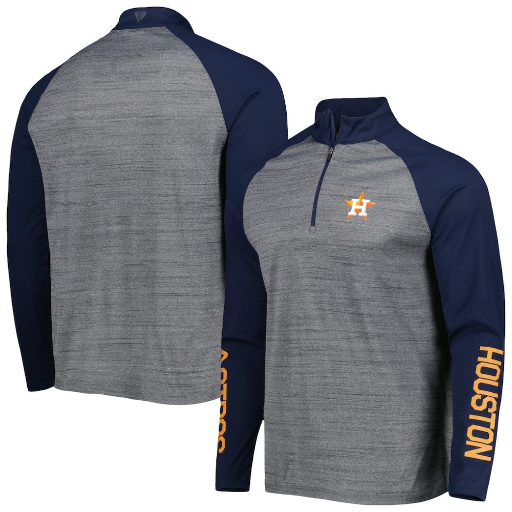 Houston Astros Levelwear Vandal Raglan Quarter-Zip Top - Heather Gray - MLB Online