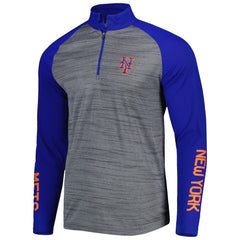 New York Mets Levelwear Vandal Raglan Quarter-Zip Top - Heather Gray - MLB Discount