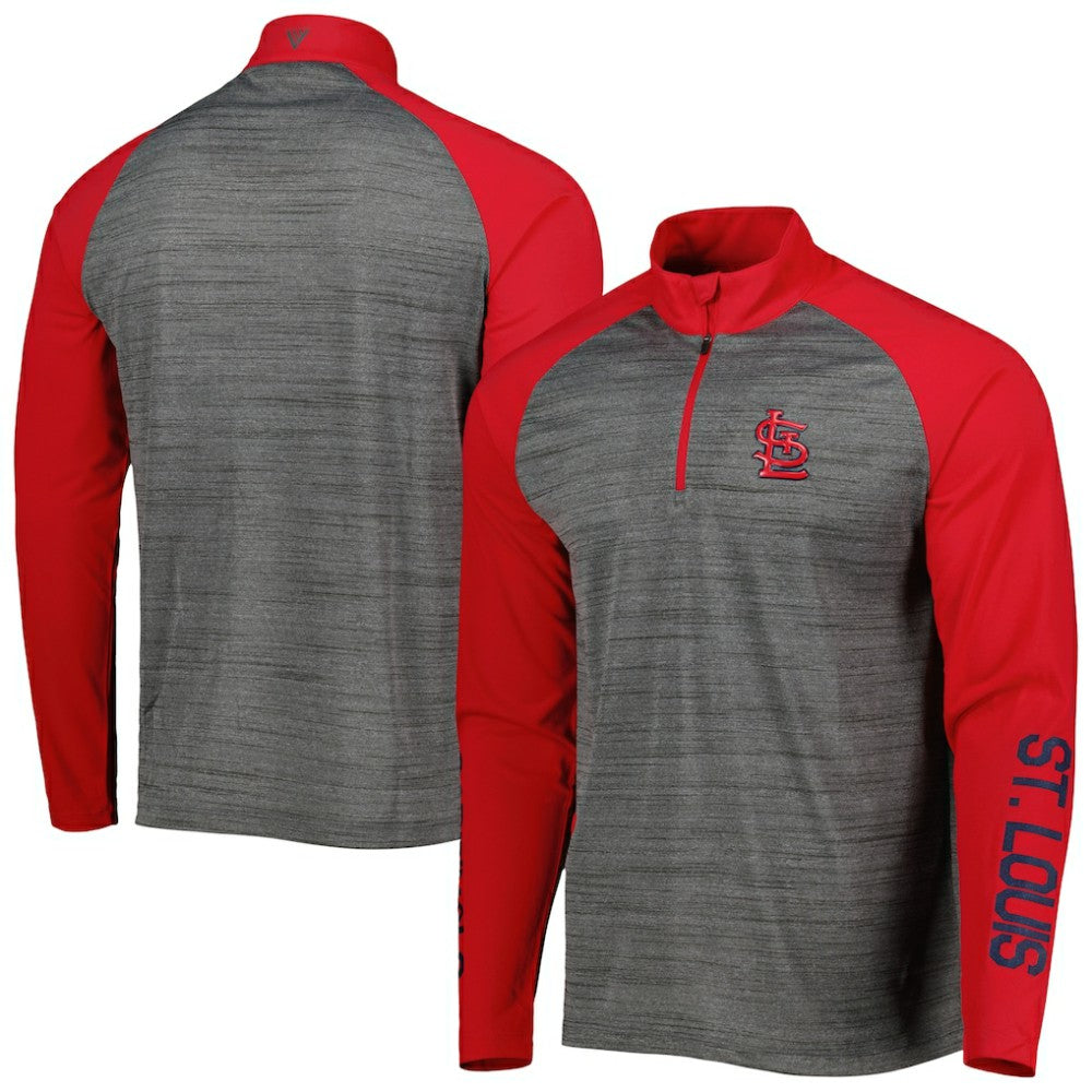 St. Louis Cardinals Levelwear Vandal Raglan Quarter-Zip Top - Heather Gray - MLB Online