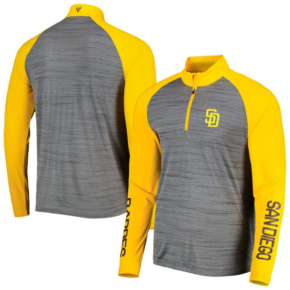 San Diego Padres Levelwear Vandal Raglan Quarter-Zip Top - Heather Gray - MLB Online