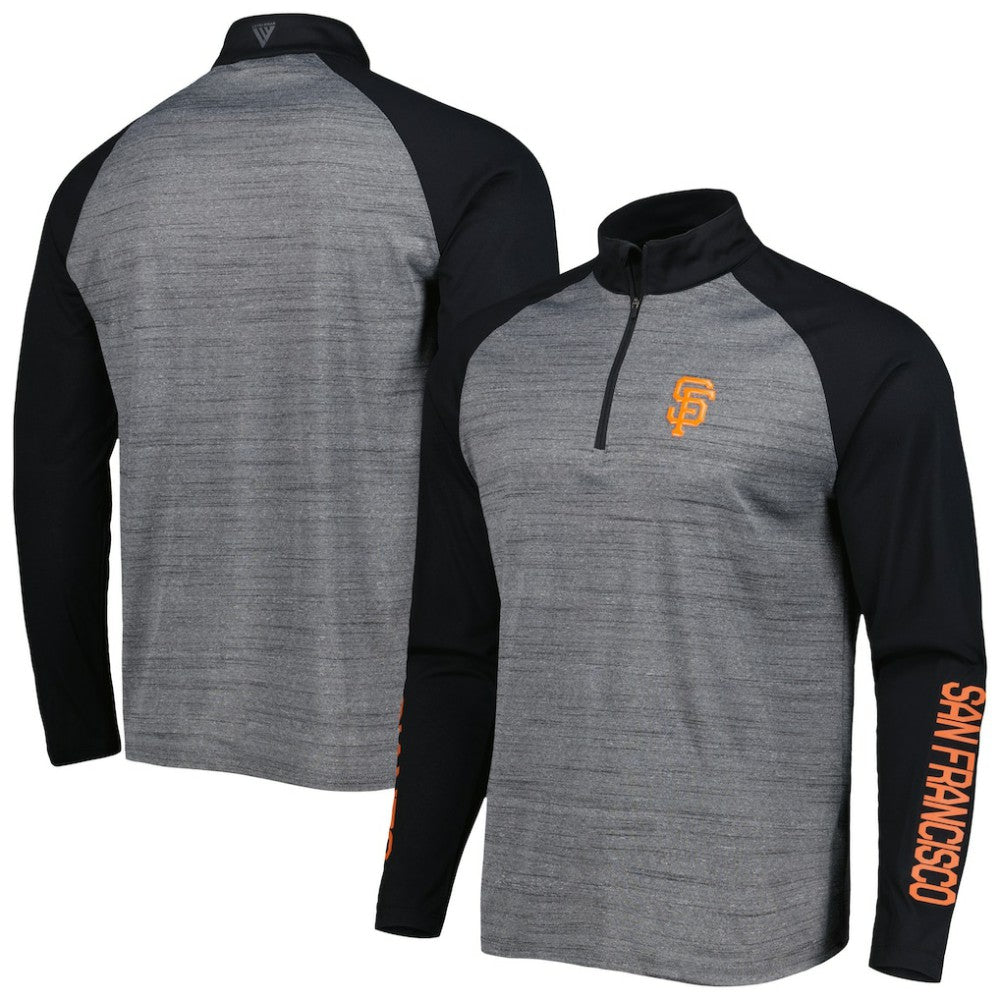 San Francisco Giants Levelwear Vandal Raglan Quarter-Zip Top - Heather Gray - MLB Sale